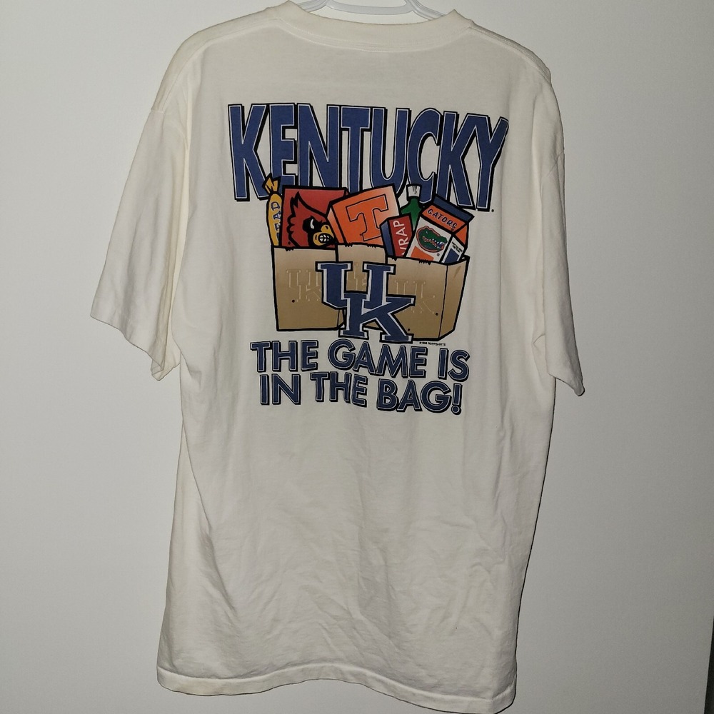 Vintage Kentucky Wildcats The Game Is In The Bag Short Sleeve T-Shirt Size XL